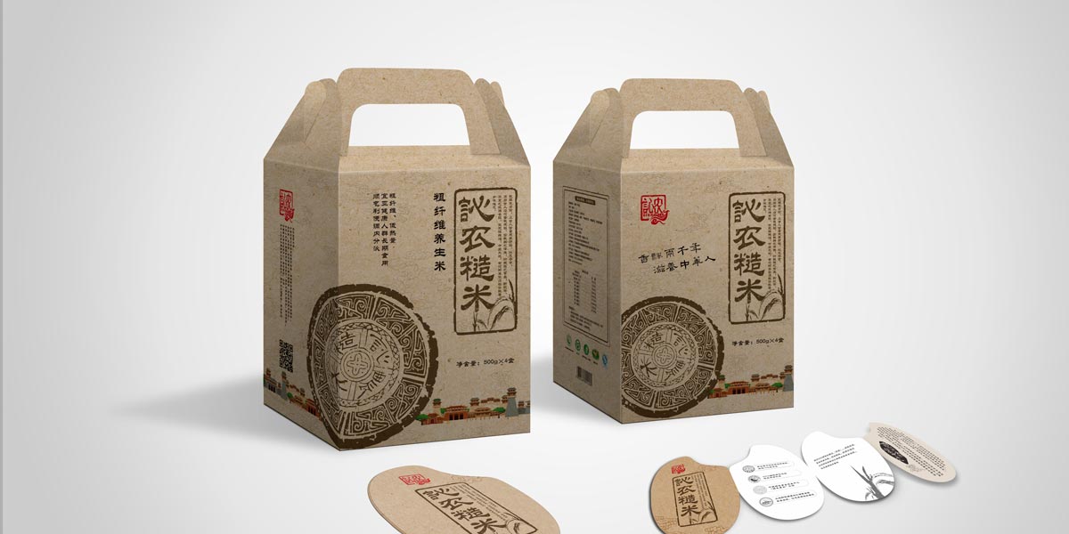 原糧産品禮盒包裝設計,糙米品牌包裝設計,大米禮盒設計方案